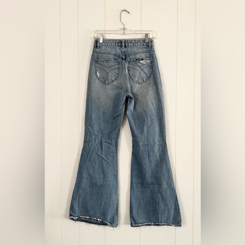Rolla’s Eastcoast Flare Jeans Size 25 in Sofia Worn Celebrity Fav Vintage Fade - Picture 7 of 14